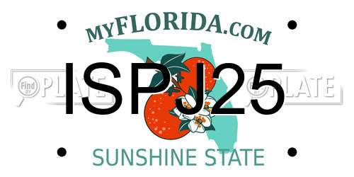 ISPJ25 Florida License Plate
