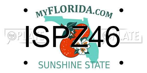 ISPZ46 Florida License Plate