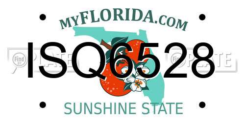 ISQ6528 Florida License Plate