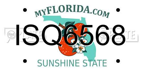 ISQ6568 Florida License Plate