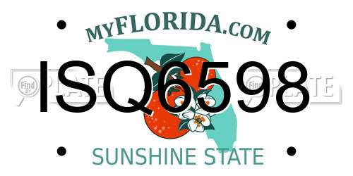 ISQ6598 Florida License Plate
