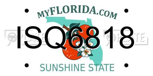 ISQ6818 Florida License Plate