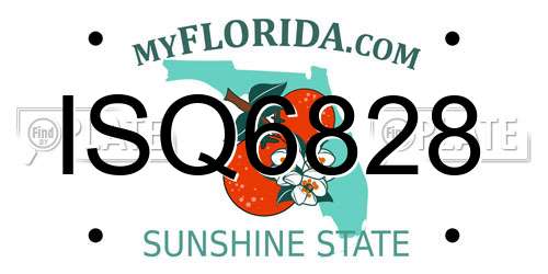 ISQ6828 Florida License Plate