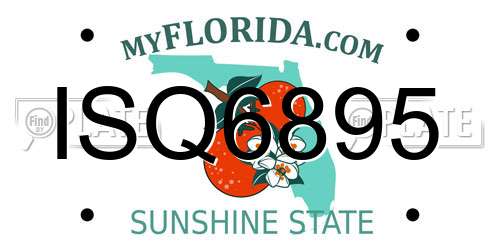 ISQ6895 Florida License Plate