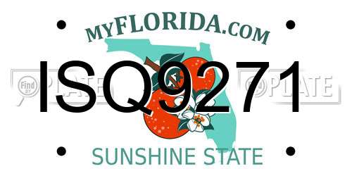 ISQ9271 Florida License Plate