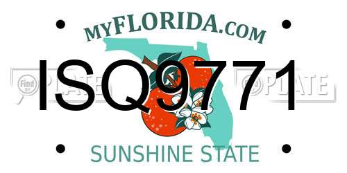 ISQ9771 Florida License Plate