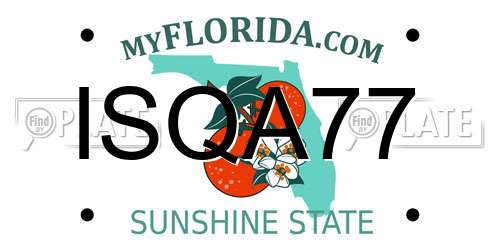 ISQA77 Florida License Plate