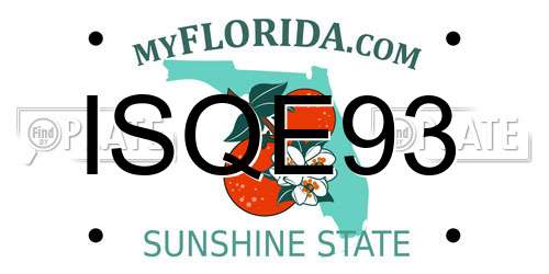 ISQE93 Florida License Plate
