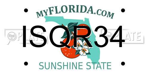 ISQR34 Florida License Plate