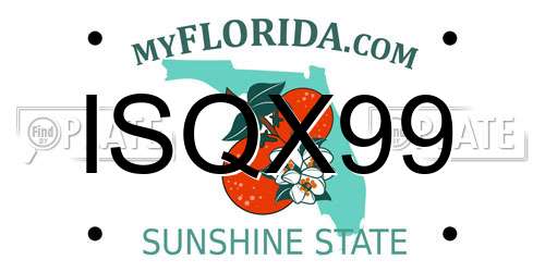 ISQX99 Florida License Plate