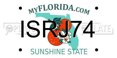 ISRJ74 Florida License Plate