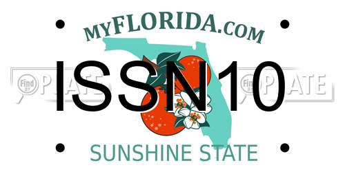 ISSN10 Florida License Plate