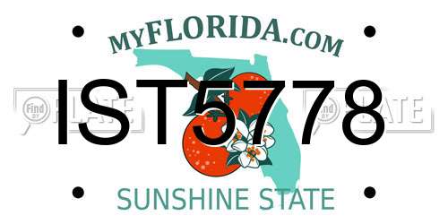 IST5778 Florida License Plate
