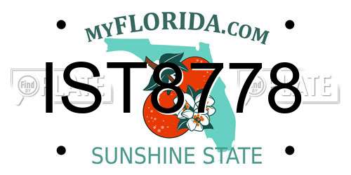 IST8778 Florida License Plate