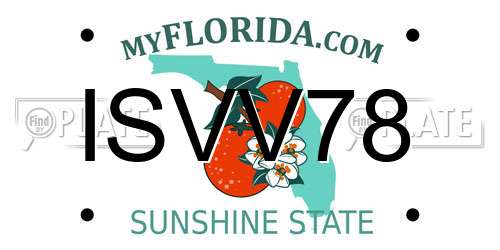 ISVV78 Florida License Plate