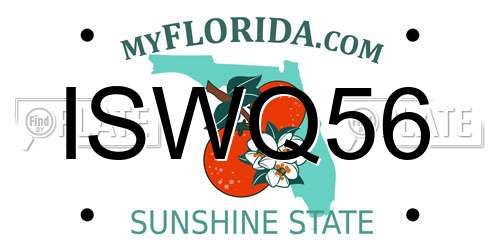ISWQ56 Florida License Plate