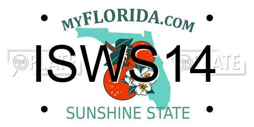 ISWS14 Florida License Plate