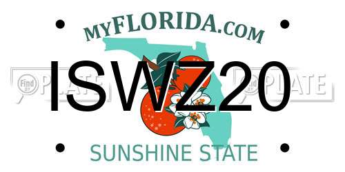 ISWZ20 Florida License Plate