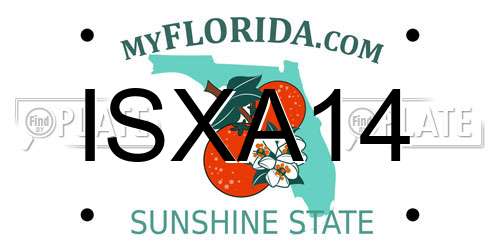 ISXA14 Florida License Plate