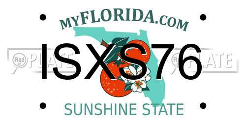 ISXS76 Florida License Plate