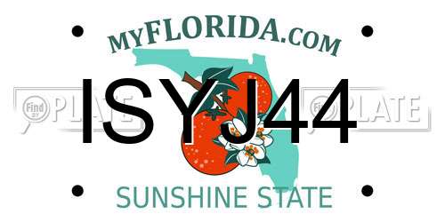 ISYJ44 Florida License Plate