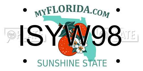 ISYW98 Florida License Plate