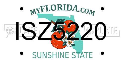 ISZ5220 Florida License Plate