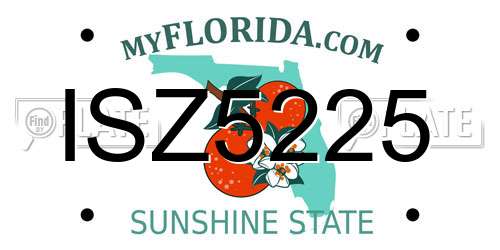 ISZ5225 Florida License Plate