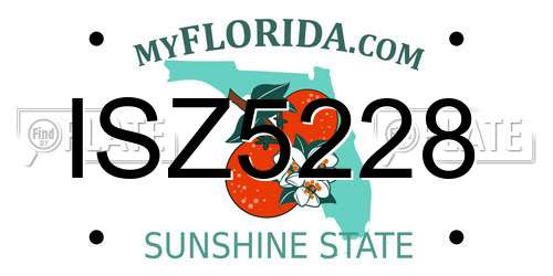ISZ5228 Florida License Plate