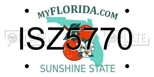 ISZ5770 Florida License Plate