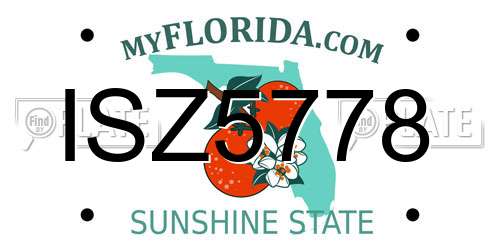 ISZ5778 Florida License Plate