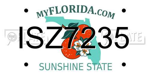 ISZ7235 Florida License Plate