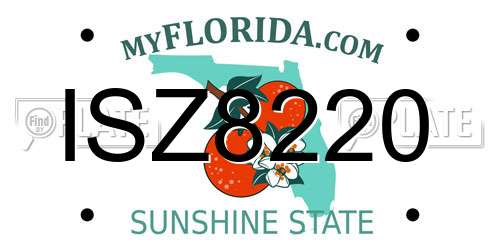 ISZ8220 Florida License Plate