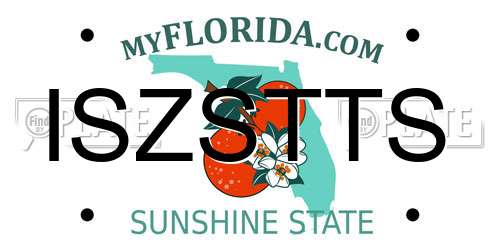 ISZSTTS Florida License Plate