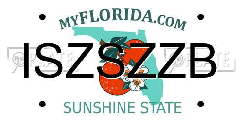 ISZSZZB Florida License Plate