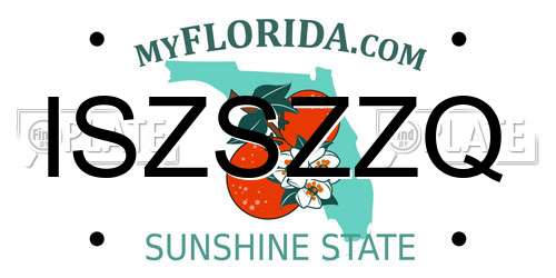 ISZSZZQ Florida License Plate