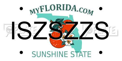 ISZSZZS Florida License Plate