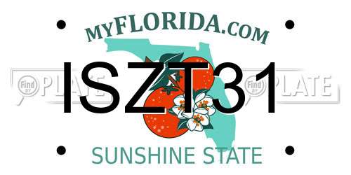 ISZT31 Florida License Plate