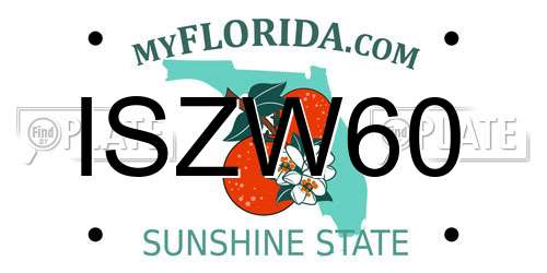 ISZW60 Florida License Plate