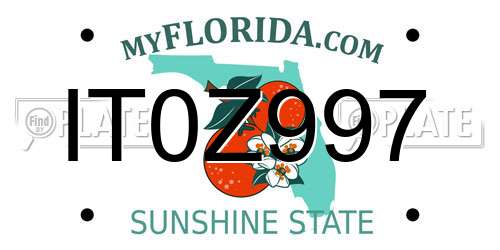 IT0Z997 Florida License Plate