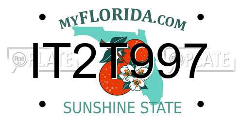 IT2T997 Florida License Plate