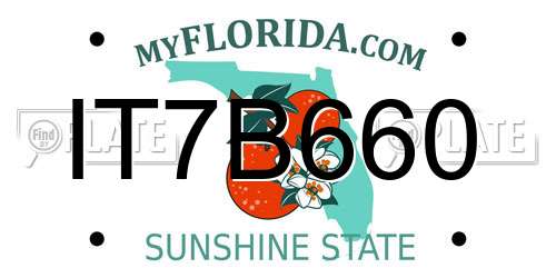 IT7B660 Florida License Plate