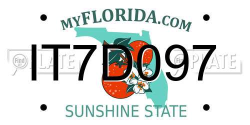 IT7D097 Florida License Plate