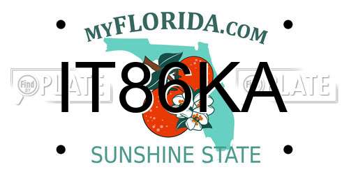 IT86KA Florida License Plate