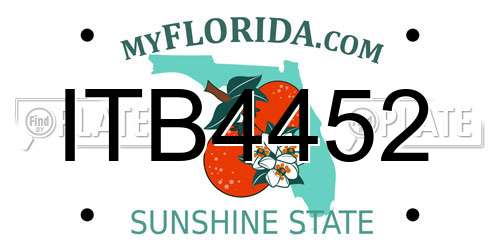 ITB4452 Florida License Plate
