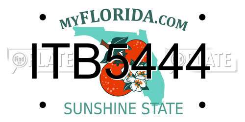 ITB5444 Florida License Plate