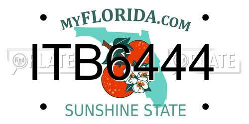 ITB6444 Florida License Plate