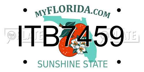 ITB7459 Florida License Plate