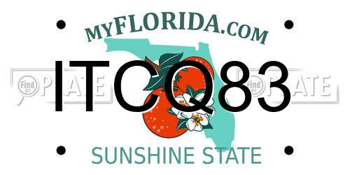 ITCQ83 Florida License Plate