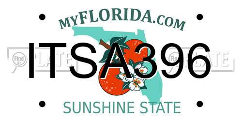ITSA396 Florida License Plate